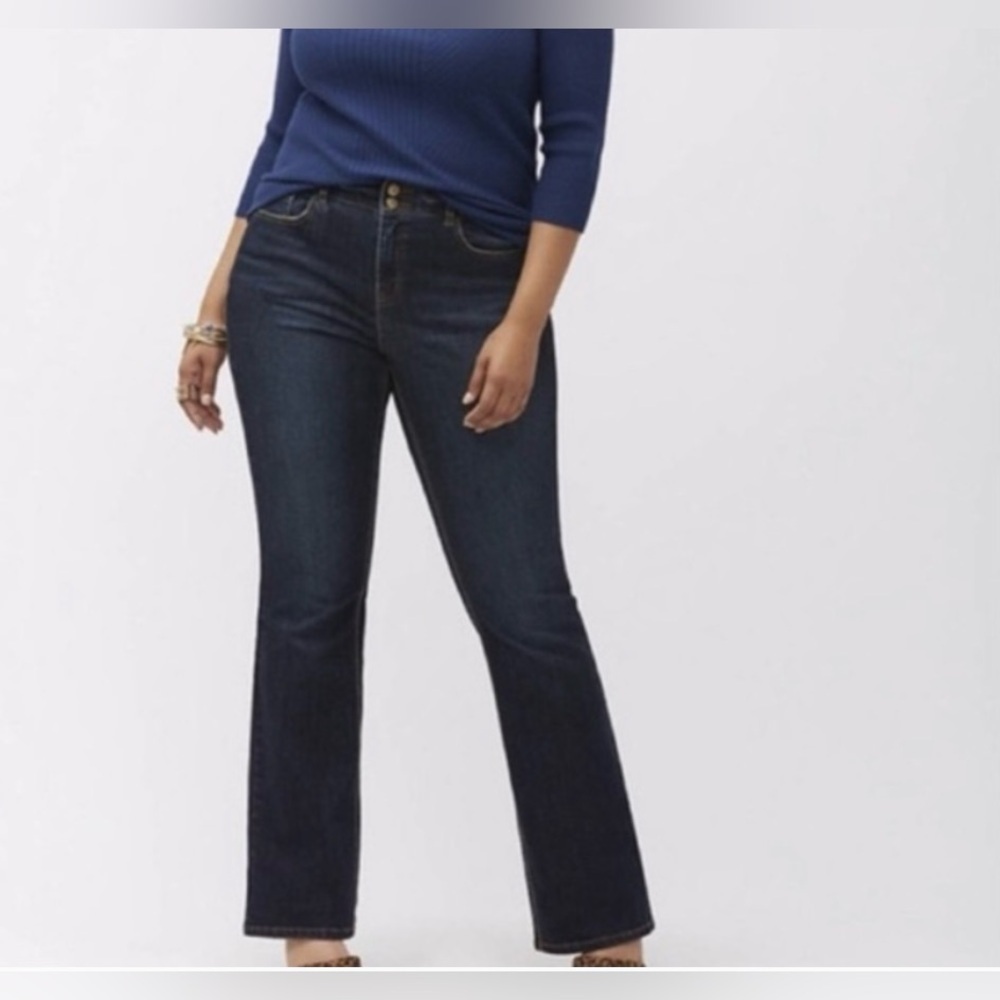 Lane Bryant Women Distinctly Boot Dark Wash High Rise Stretch Jeans Size 20P NEW